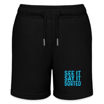see it say it sorted - Stanley/Stella MINI BOLTER Organic Teen Jogging Shorts - black - Front