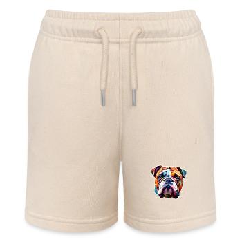 Bulldog colorful - Stanley/Stella MINI BOLTER Organic Teen Jogging Shorts - soft Ecru - Front