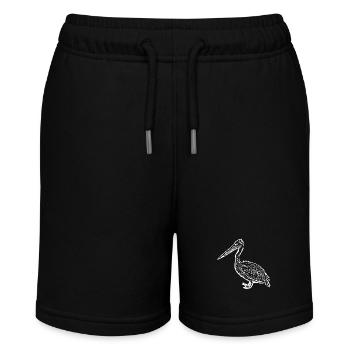 Pelikane Vogel Vögel Pelecanus - Stanley/Stella Teenager Bio-Joggingshorts MINI BOLTER - Schwarz - Vorne