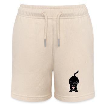 black cat - Stanley/Stella MINI BOLTER Organic Teen Jogging Shorts - soft Ecru - Front