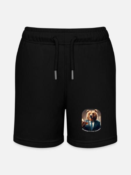 Hard drinks is always in fashion - Stanley/Stella MINI BOLTER Organic Teen Jogging Shorts - black