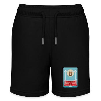 Faultier Leichtathletik Stabhochsprung - Stanley/Stella Teenager Bio-Joggingshorts MINI BOLTER - Schwarz - Vorne