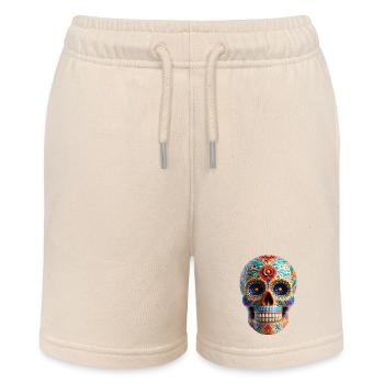 Sugar Skull - Stanley/Stella MINI BOLTER Organic Teen Jogging Shorts - soft Ecru - Front