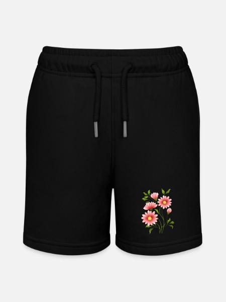 Flowers - Stanley/Stella MINI BOLTER Organic Teen Jogging Shorts - black