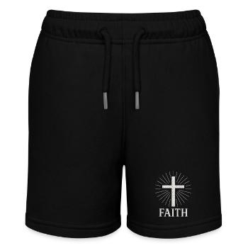 Glaube T-Shirt - Stanley/Stella Teenager Bio-Joggingshorts MINI BOLTER - Schwarz - Vorne