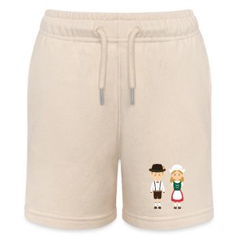 Folk costume Children's couple in Lederhosen and Dirndl - Stanley/Stella MINI BOLTER Organic Teen Jogging Shorts - soft Ecru - Front