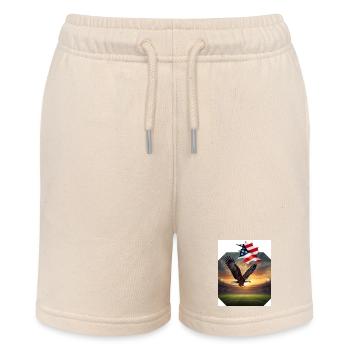 Patriotischer Adler im Stadion - Stanley/Stella Teenager Bio-Joggingshorts MINI BOLTER - Natur - Vorne