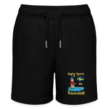 Early morning exercise in Sweden - Stanley/Stella MINI BOLTER Organic Teen Jogging Shorts - black - Front