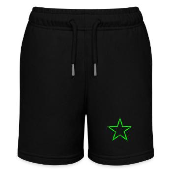 Star design icon green - Stanley/Stella MINI BOLTER Organic Teen Jogging Shorts - black - Front