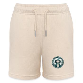Wizard Kitty Cat - Stanley/Stella MINI BOLTER Organic Teen Jogging Shorts - soft Ecru - Front