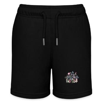 Blumen | Sticker | Glimmerfänger - Stanley/Stella Teenager Bio-Joggingshorts MINI BOLTER - Schwarz - Vorne