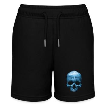 Totenkof Blau/ Winter Gothic Wald Landschaft Skull - Stanley/Stella Teenager Bio-Joggingshorts MINI BOLTER - Schwarz - Vorne