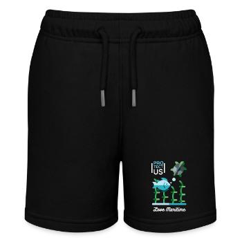Meeresschildkröte und Fisch, Naturschutz - Stanley/Stella Teenager Bio-Joggingshorts MINI BOLTER - Schwarz - Vorne