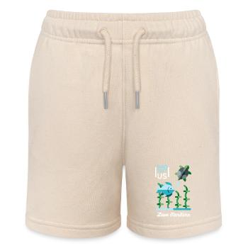 Sea turtle and fish, nature conservation - Stanley/Stella MINI BOLTER Organic Teen Jogging Shorts - soft Ecru - Front