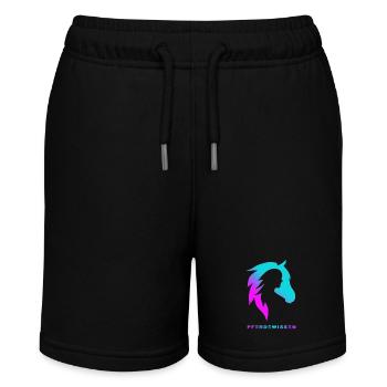 Tolles Design mit Pferd für Reiter - Stanley/Stella Teenager Bio-Joggingshorts MINI BOLTER - Schwarz - Vorne