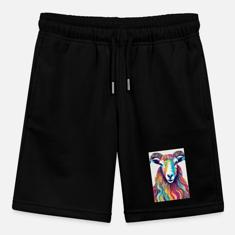 Bunter Schafbock Stanley/Stella Teenager Bio-Joggingshorts MINI BOLTER