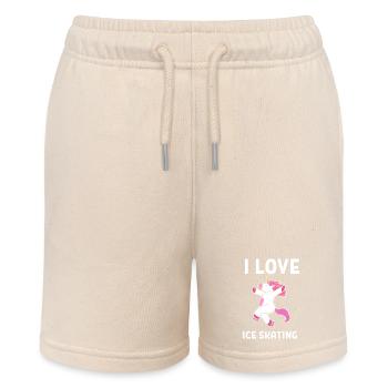 Schlittschuh Schlittschuhlaufen Eislauf - Stanley/Stella Teenager Bio-Joggingshorts MINI BOLTER - Natur - Vorne