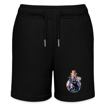 magic cat - Stanley/Stella MINI BOLTER Organic Teen Jogging Shorts - black - Front