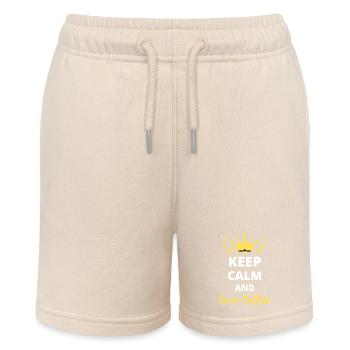 "Keep Calm and Love Coffee" - Coffee Fans - Stanley/Stella MINI BOLTER Organic Teen Jogging Shorts - soft Ecru - Front