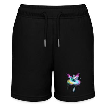 Ballerina mit Schmetterlingsflügeln, Schmetterlingen, Tutu - Stanley/Stella Teenager Bio-Joggingshorts MINI BOLTER - Schwarz - Vorne