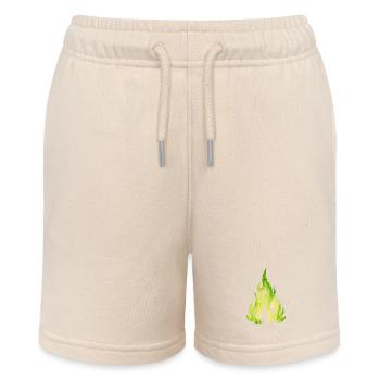 Verdant Flame Watercolor Fire - Stanley/Stella MINI BOLTER Organic Teen Jogging Shorts - soft Ecru - Front