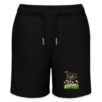 Goldenes Osterfest - Blumen und Eier - Stanley/Stella Teenager Bio-Joggingshorts MINI BOLTER - Schwarz - Vorne