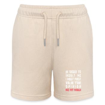 Lustig, um mich zu beleidigen, Witz Sarkastisch - Stanley/Stella Teenager Bio-Joggingshorts MINI BOLTER - Natur - Vorne