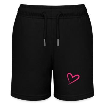 Herz in Rosa - Stanley/Stella Teenager Bio-Joggingshorts MINI BOLTER - Schwarz - Vorne