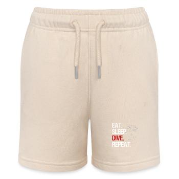 Eat Sleep Dive Repeat - Hammerhead Shark - Stanley/Stella MINI BOLTER Organic Teen Jogging Shorts - soft Ecru - Front