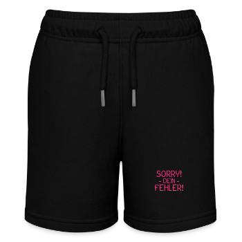 Sorry dein Fehler Spruch - Stanley/Stella Teenager Bio-Joggingshorts MINI BOLTER - Schwarz - Vorne