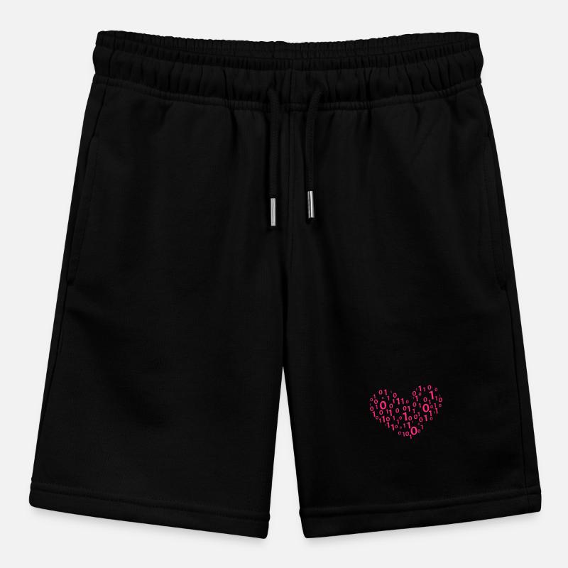 Heart Binary Coding Computer Science Gift Stanley/Stella MINI BOLTER Organic Teen Jogging Shorts