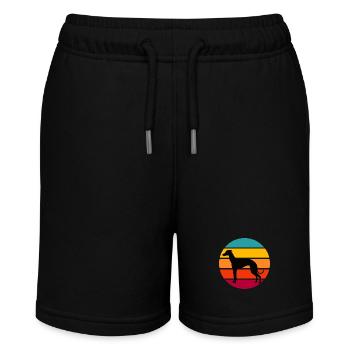 Retro Sunset Greyhound - Stanley/Stella Teenager Bio-Joggingshorts MINI BOLTER - Schwarz - Vorne