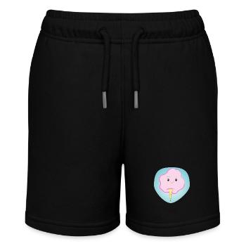 Fröhliche Zuckerwatte - Geschenk - Geschenkidee - Stanley/Stella Teenager Bio-Joggingshorts MINI BOLTER - Schwarz - Vorne