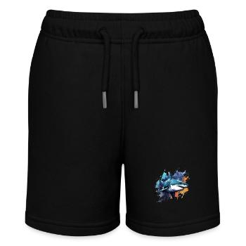 Design de requin dans des couleurs vives. Idéal comme cadeau - Short bio MINI BOLTER Stanley/Stella Ado - noir - Devant