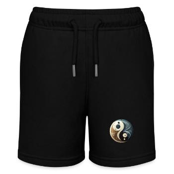 yin yang abstrait - symbole chinois - équilibre - Short bio MINI BOLTER Stanley/Stella Ado - noir - Devant