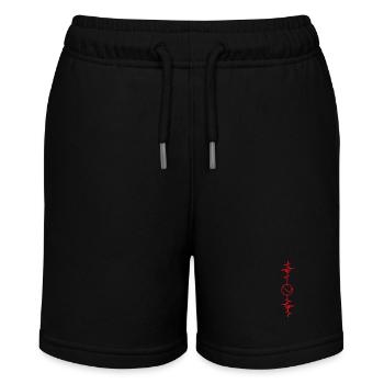 Tennis Herzschlag Geschenkidee Tennis - Stanley/Stella Teenager Bio-Joggingshorts MINI BOLTER - Schwarz - Vorne