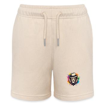Lion with bow tie - Stanley/Stella MINI BOLTER Organic Teen Jogging Shorts - soft Ecru - Front