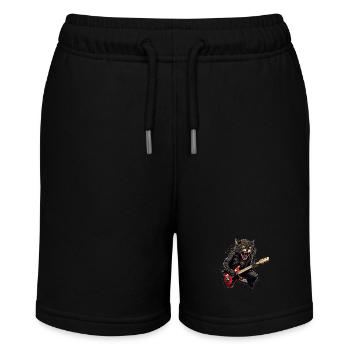 Pets, Cute, Cat, Animal, Cat, Funny Music, Guitar - Stanley/Stella MINI BOLTER Organic Teen Jogging Shorts - black - Front