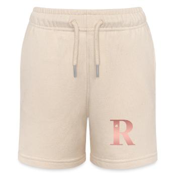 lettre R rose gold - Short bio MINI BOLTER Stanley/Stella Ado - écru doux - Devant