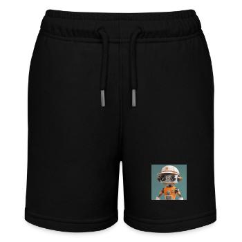 mignon petit robot vintage futuriste orange - Short bio MINI BOLTER Stanley/Stella Ado - noir - Devant