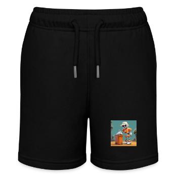 mignon petit robot vintage futuriste orange - Short bio MINI BOLTER Stanley/Stella Ado - noir - Devant