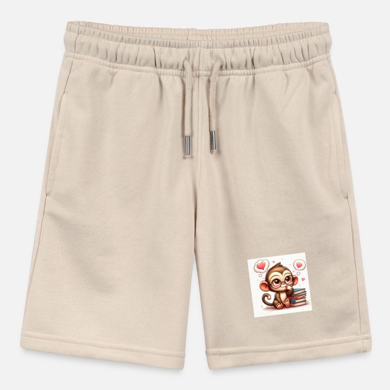Monkey with book Stanley/Stella MINI BOLTER Organic Teen Jogging Shorts