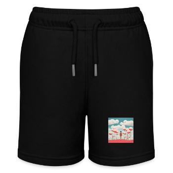 Celestial Whimsy: A Kuma-Inspired Journey in Silve - Stanley/Stella MINI BOLTER Organic Teen Jogging Shorts - black - Front