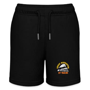 Leicht von Zügen abgelenkt - Stanley/Stella Teenager Bio-Joggingshorts MINI BOLTER - Schwarz - Vorne