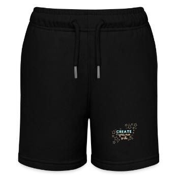 Create your own smile - Stanley/Stella Teenager Bio-Joggingshorts MINI BOLTER - Schwarz - Vorne