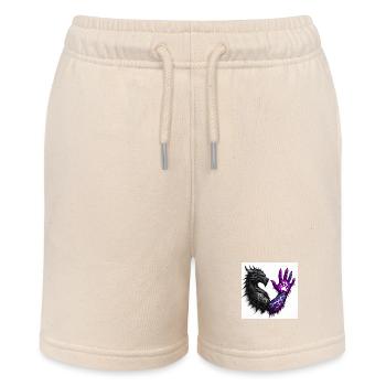 dragon staring at the hand birthmark - Stanley/Stella MINI BOLTER Organic Teen Jogging Shorts - soft Ecru - Front