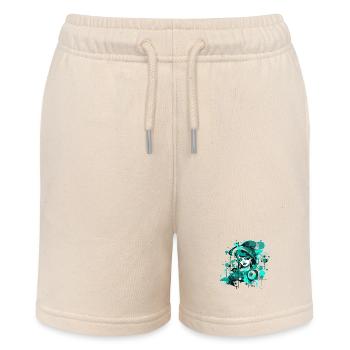 Beautiful female paint art Face colorful woman - Stanley/Stella MINI BOLTER Organic Teen Jogging Shorts - soft Ecru - Front