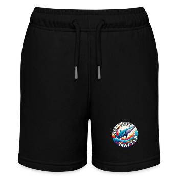 Schützt das Leben im Meer Blauwal im Farbkreis - Stanley/Stella Teenager Bio-Joggingshorts MINI BOLTER - Schwarz - Vorne