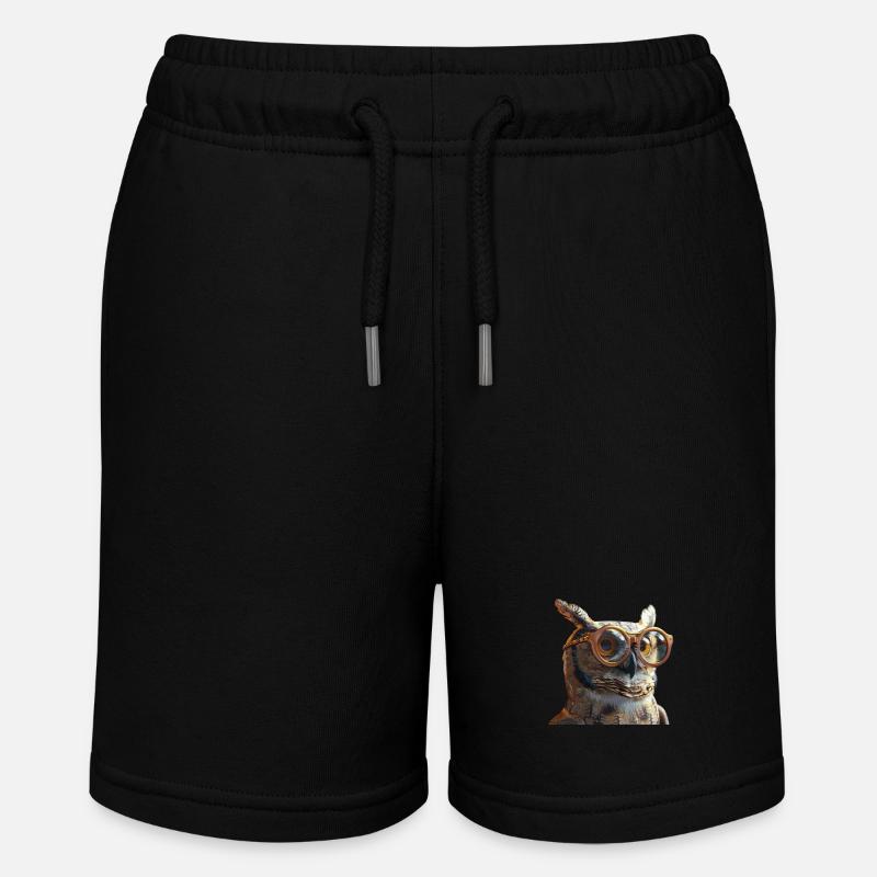 Hibou avec des lunettes - Short bio MINI BOLTER Stanley/Stella Ado - noir