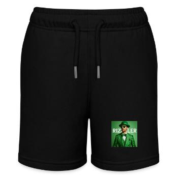 Rizz Jugendwort - Rizzler - Stanley/Stella Teenager Bio-Joggingshorts MINI BOLTER - Schwarz - Vorne